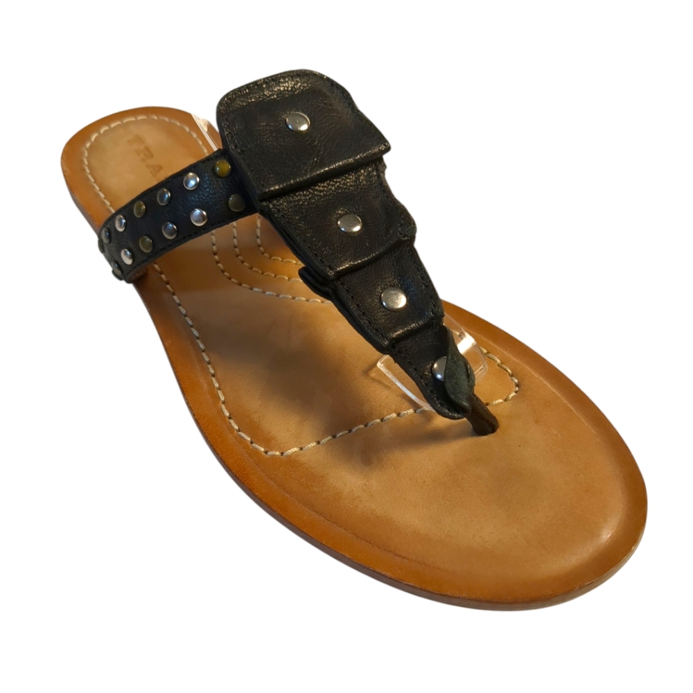 Trask Leather Flip Flops Thong Sandals with Studded Details Size 8.5 - Picture 3 of 6